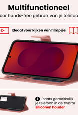 NoXx NoXx Samsung Galaxy S25 Plus Hoesje Bookcase Met 2x Screenprotector - Rose Goud