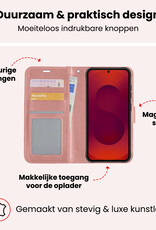 NoXx NoXx Samsung Galaxy S25 Plus Hoesje Bookcase Met 2x Screenprotector - Rose Goud