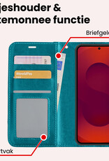 NoXx NoXx Samsung Galaxy S25 Plus Hoesje Bookcase Met 2x Screenprotector - Turquoise