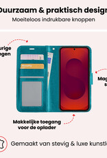NoXx NoXx Samsung Galaxy S25 Plus Hoesje Bookcase Met 2x Screenprotector - Turquoise