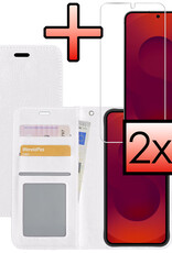 NoXx NoXx Samsung Galaxy S25 Plus Hoesje Bookcase Met 2x Screenprotector - Wit