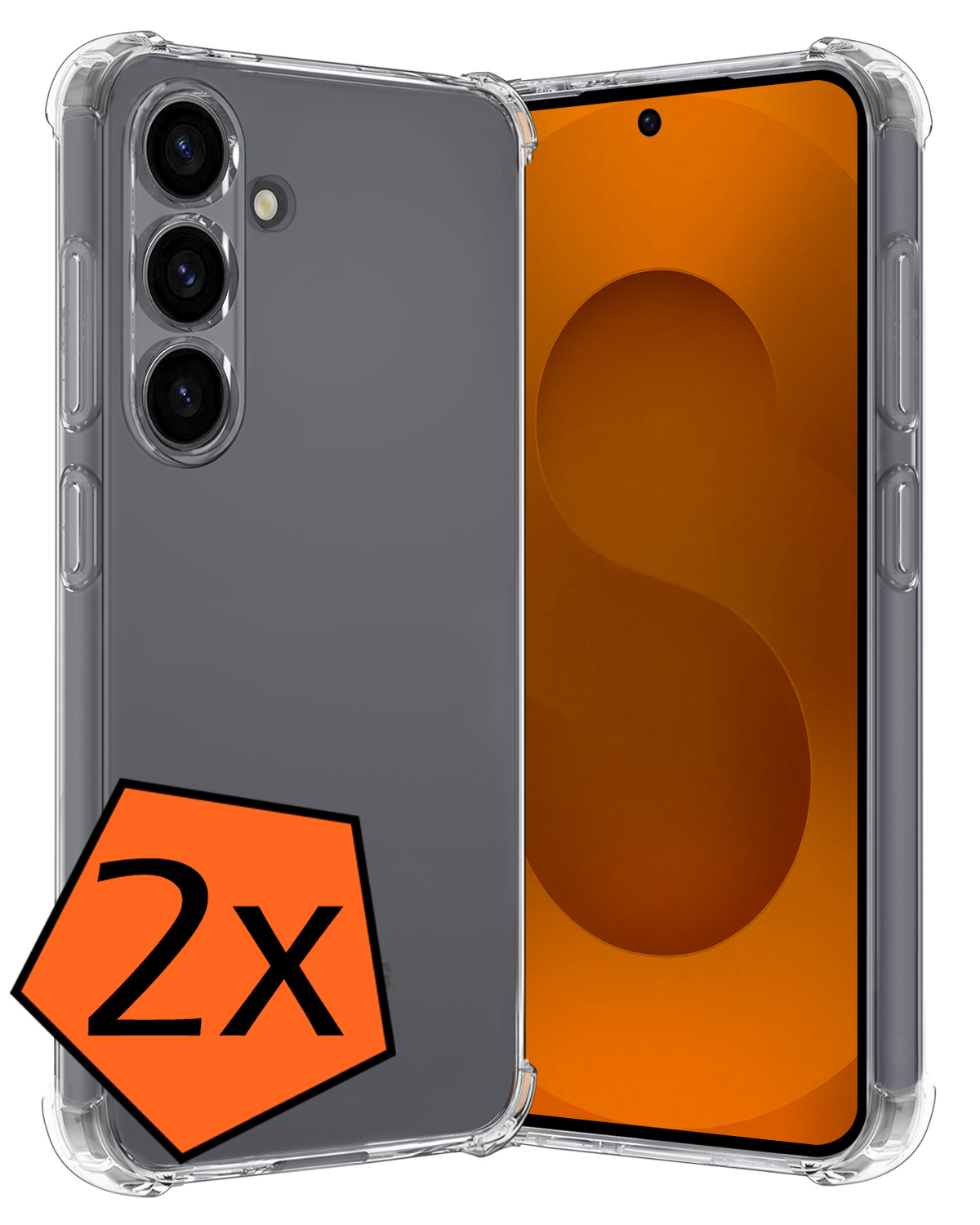 Nomfy Nomfy Samsung Galaxy S25 Hoesje Shockproof - Transparant - 2 PACK