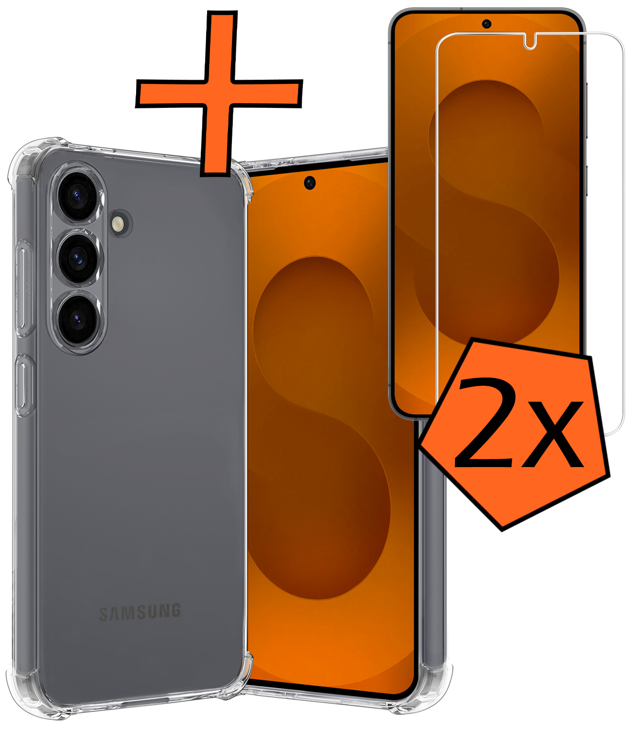 Nomfy Nomfy Samsung Galaxy S25 Hoesje Shockproof Met 2x Screenprotector