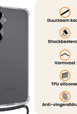 Nomfy Nomfy Samsung Galaxy S25 Hoesje Transparant Shockproof Met Zwart Koord