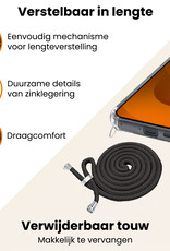Nomfy Nomfy Samsung Galaxy S25 Hoesje Transparant Shockproof Met Zwart Koord