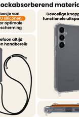 Nomfy Nomfy Samsung Galaxy S25 Hoesje Transparant Shockproof Met Zwart Koord