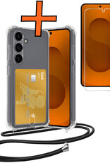 Nomfy Nomfy Samsung Galaxy S25 Hoesje Pashouder met Koord Met Screenprotector