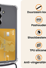 Nomfy Nomfy Samsung Galaxy S25 Hoesje Pashouder met Koord Met Screenprotector