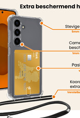 Nomfy Nomfy Samsung Galaxy S25 Hoesje Pashouder met Koord Met Screenprotector