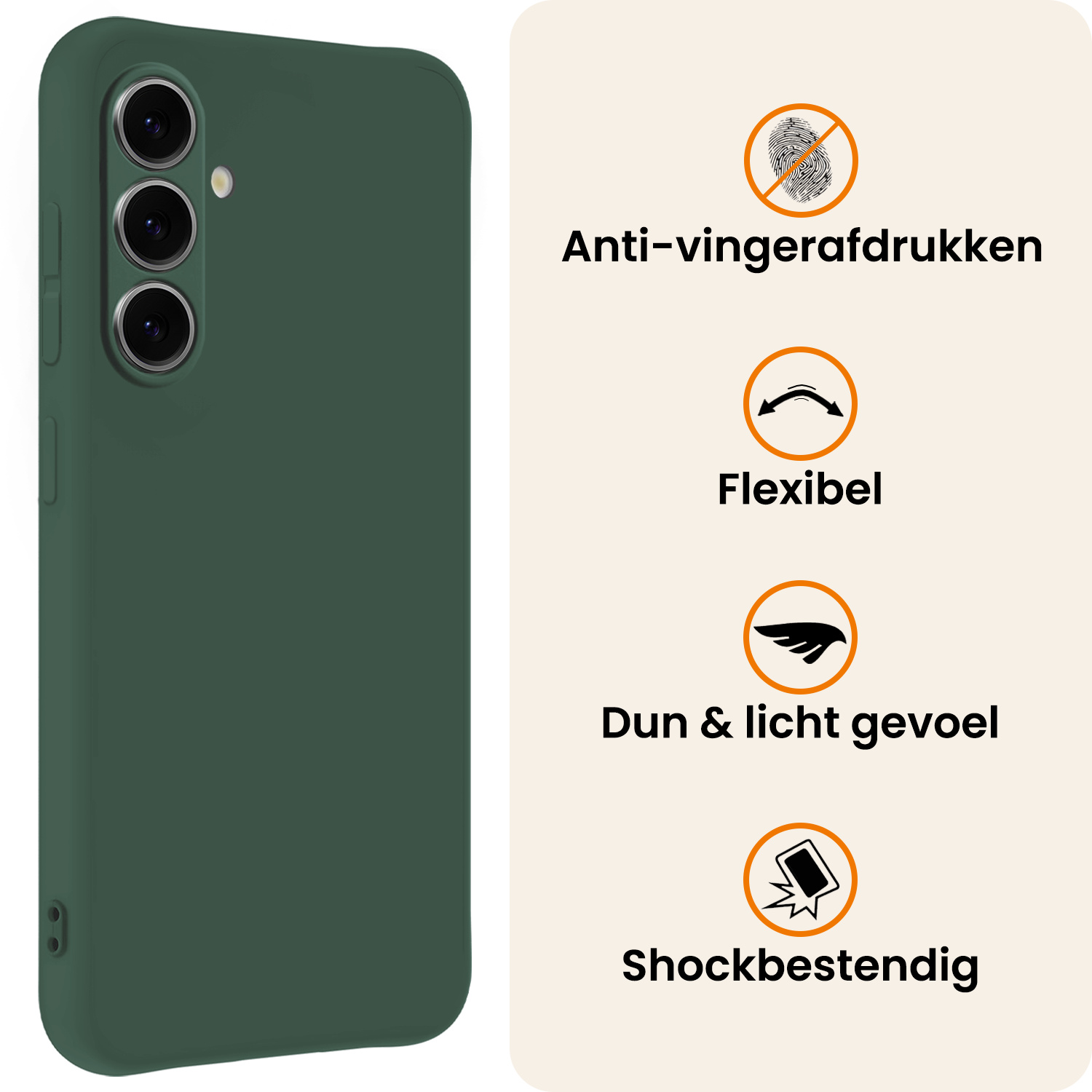 Nomfy Nomfy Samsung Galaxy S25 Hoesje Siliconen - Donkergroen