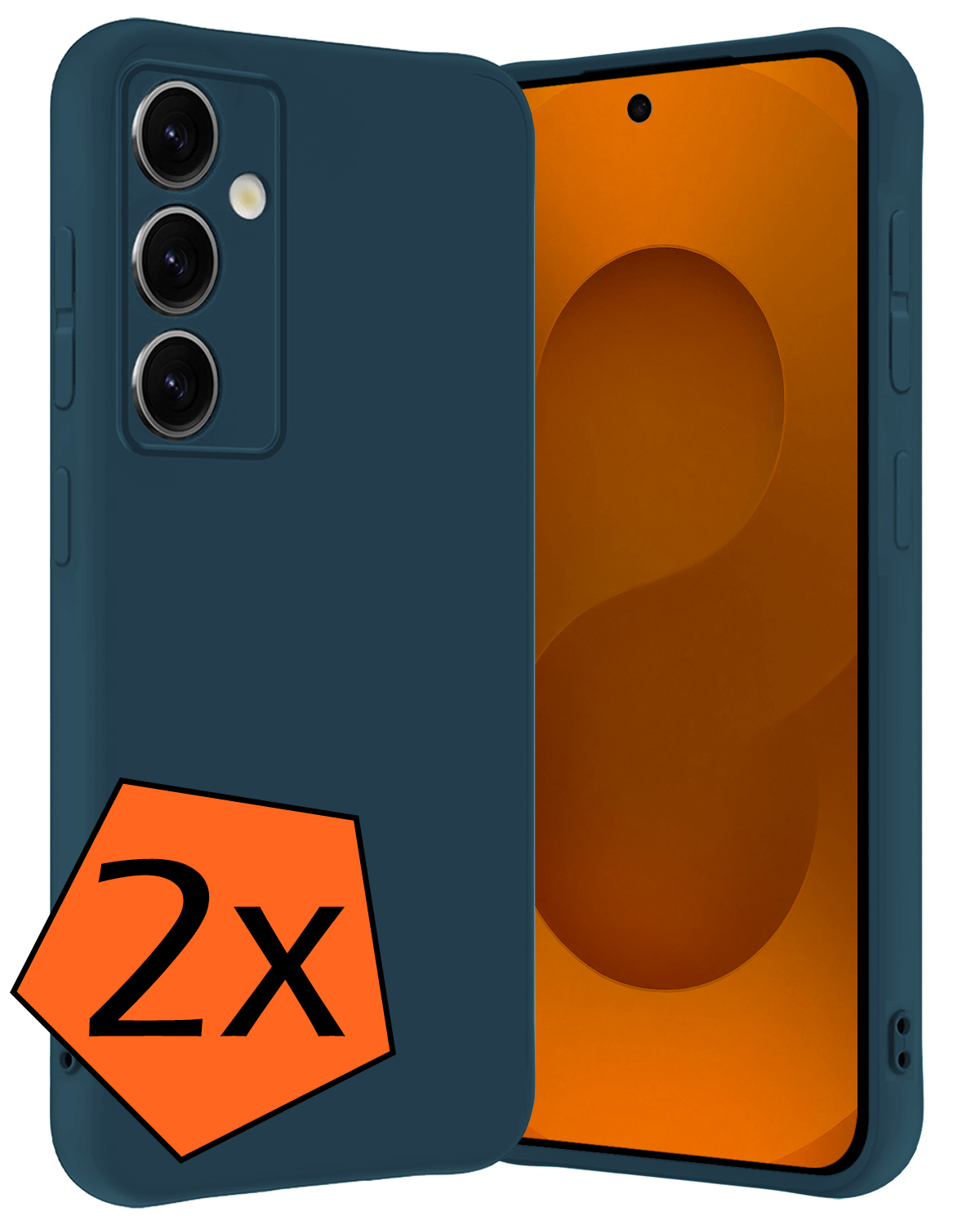 Nomfy Nomfy Samsung Galaxy S25 Hoesje Siliconen - Donkerblauw - 2 PACK