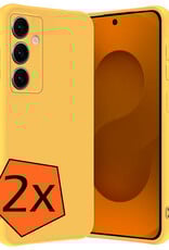 Nomfy Nomfy Samsung Galaxy S25 Hoesje Siliconen - Geel - 2 PACK