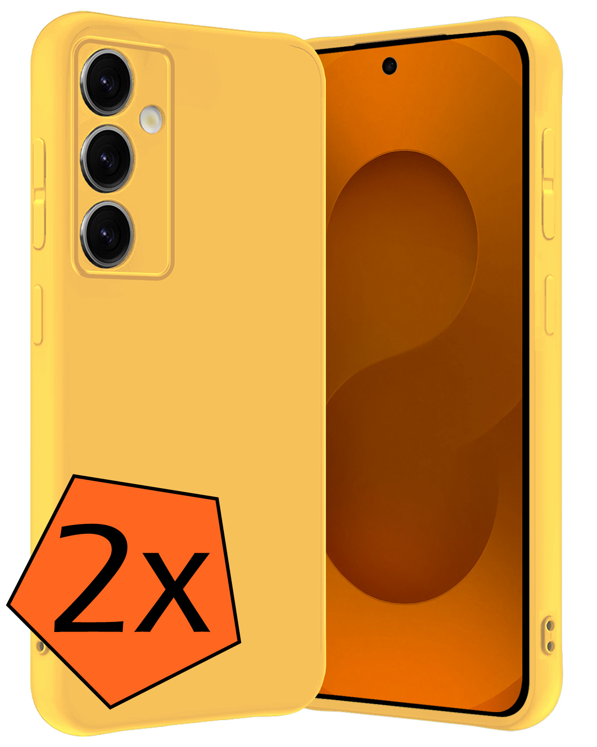 Nomfy Nomfy Samsung Galaxy S25 Hoesje Siliconen - Geel - 2 PACK