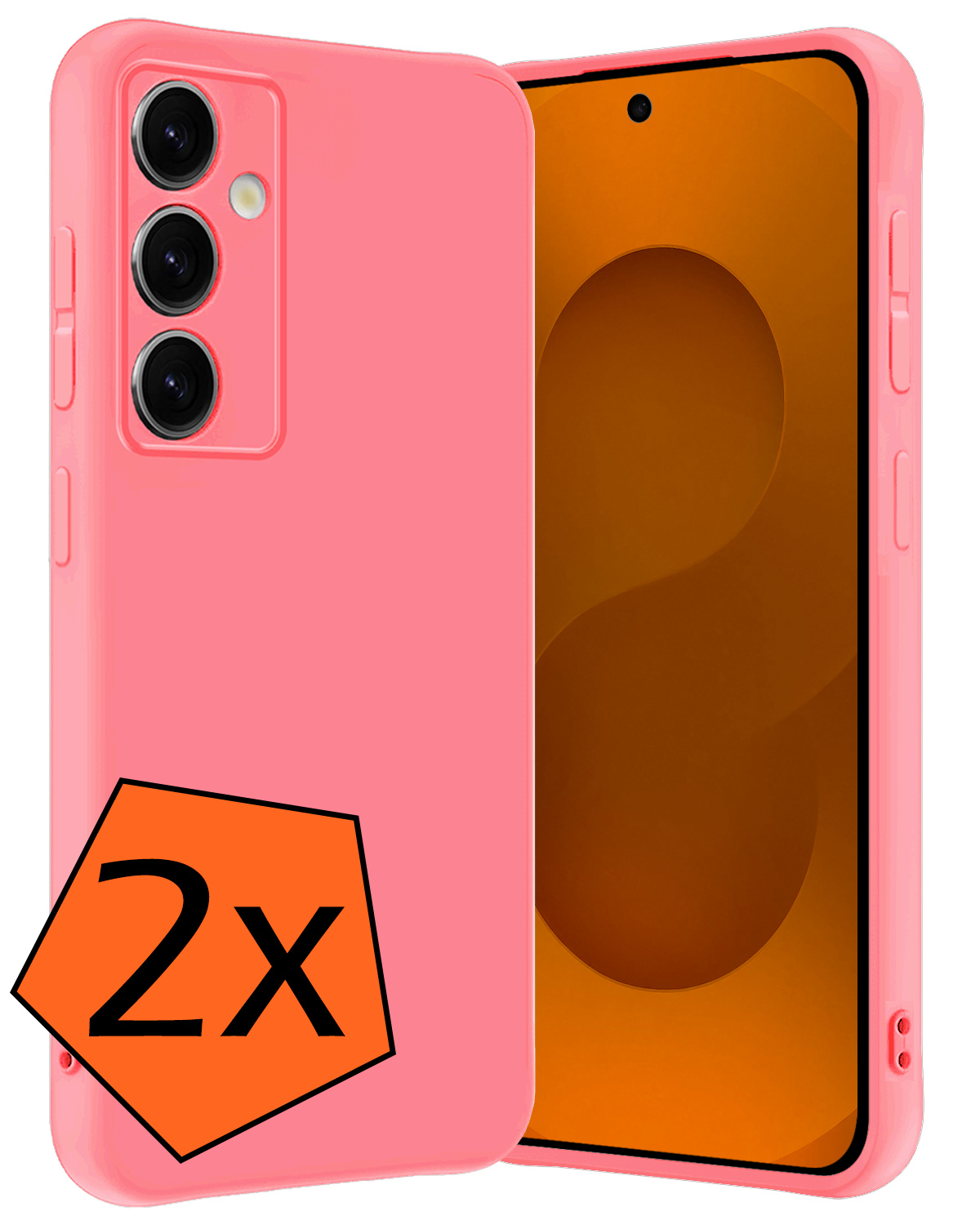 Nomfy Nomfy Samsung Galaxy S25 Hoesje Siliconen - Lichtroze - 2 PACK