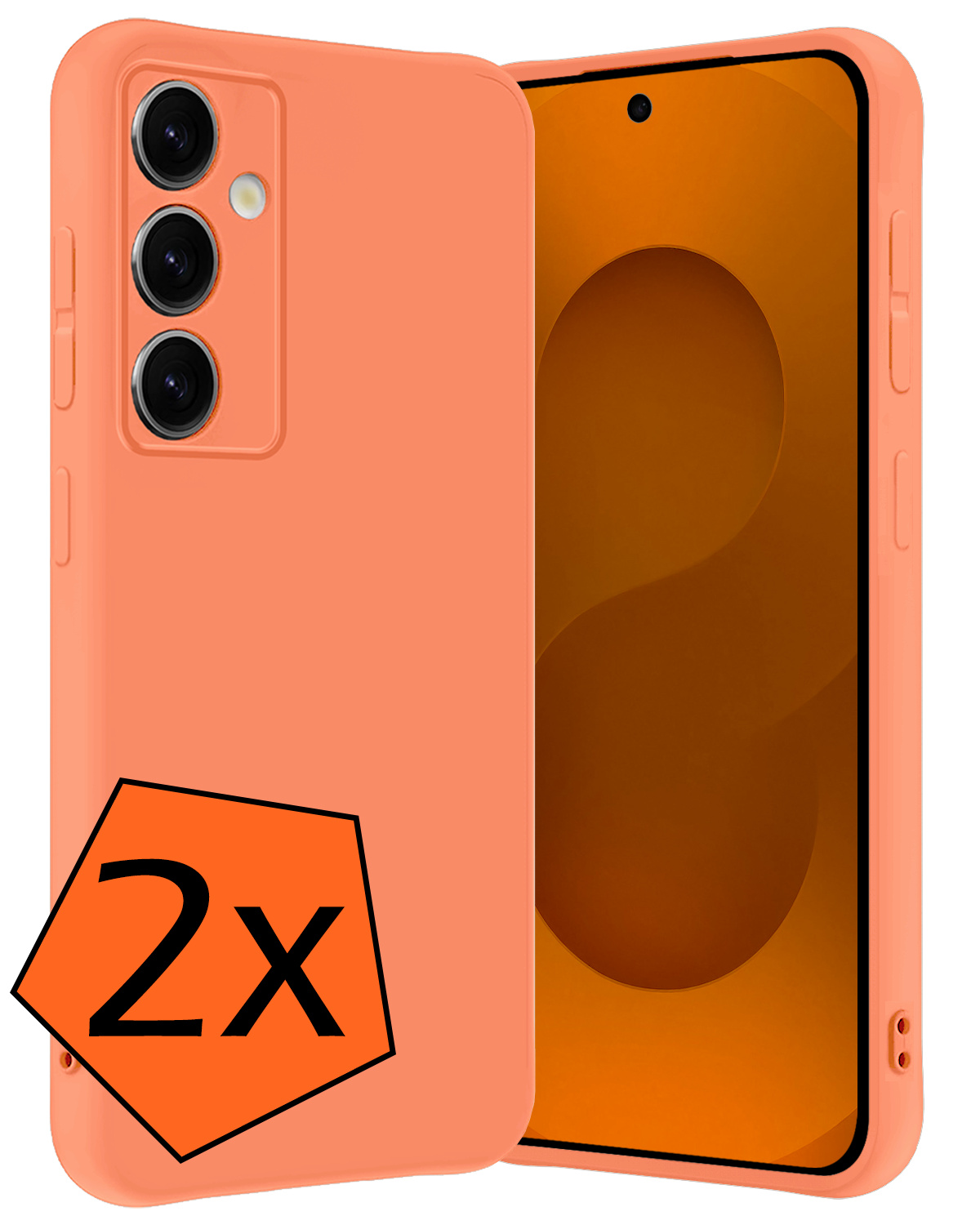 Nomfy Nomfy Samsung Galaxy S25 Hoesje Siliconen - Perzik - 2 PACK