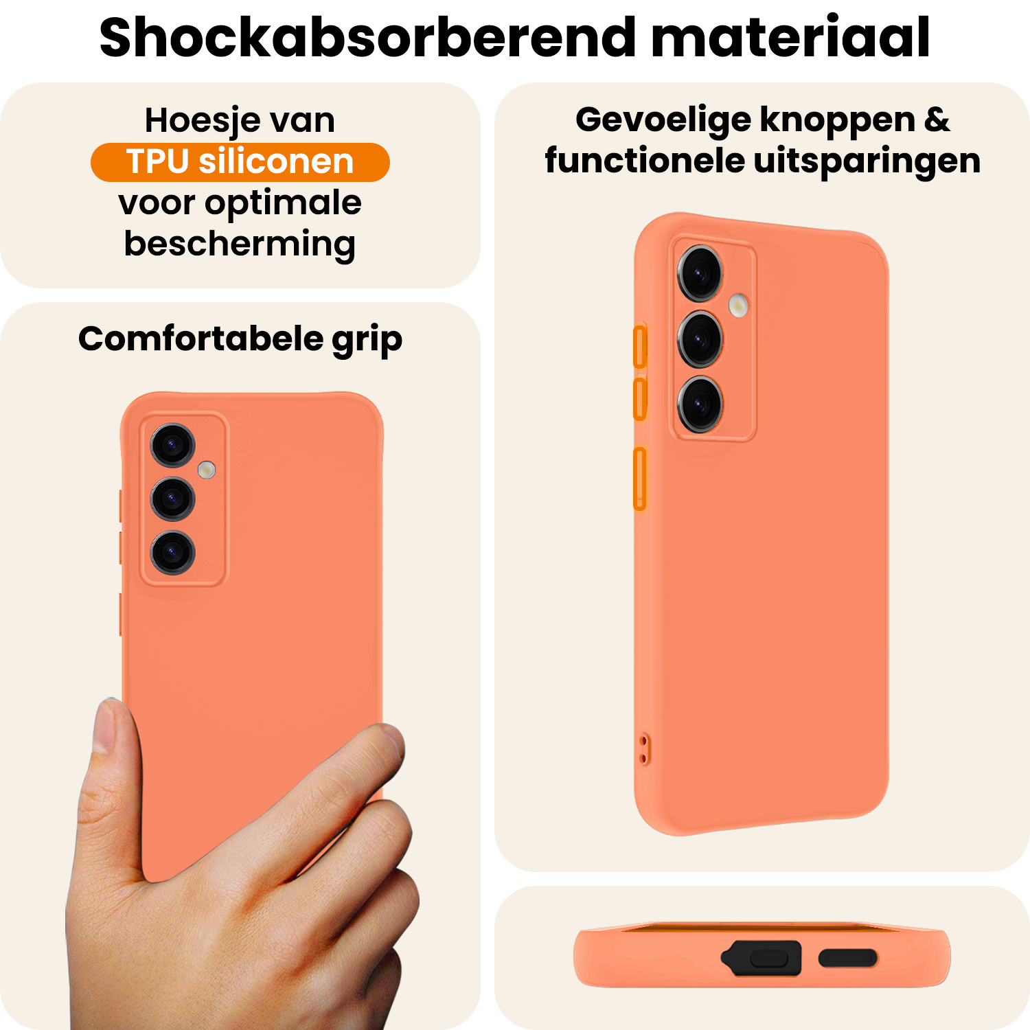 Nomfy Nomfy Samsung Galaxy S25 Hoesje Siliconen - Perzik - 2 PACK