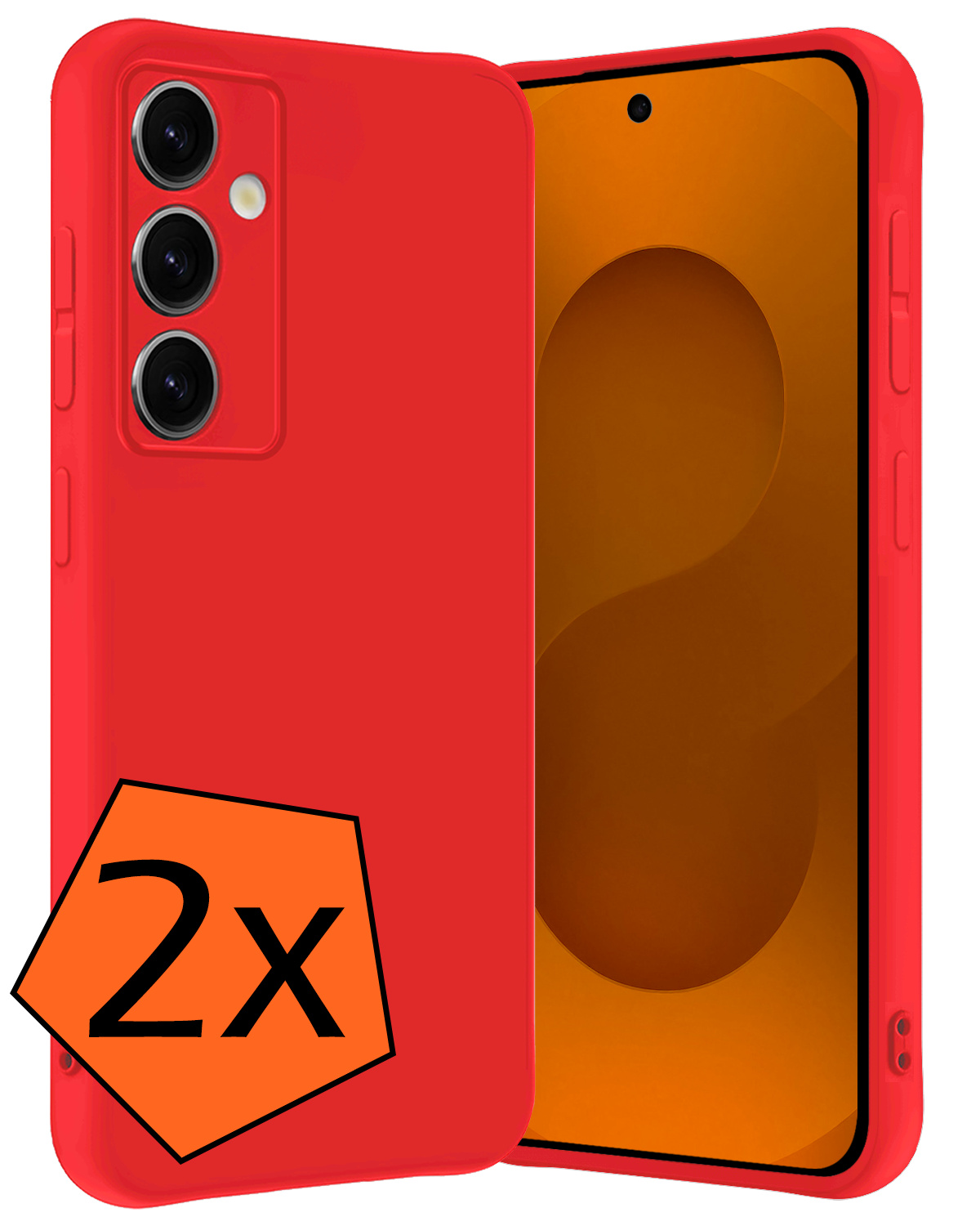 Nomfy Nomfy Samsung Galaxy S25 Hoesje Siliconen - Rood - 2 PACK