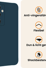 Nomfy Nomfy Samsung Galaxy S25 Hoesje Siliconen Met Screenprotector - Donkerblauw