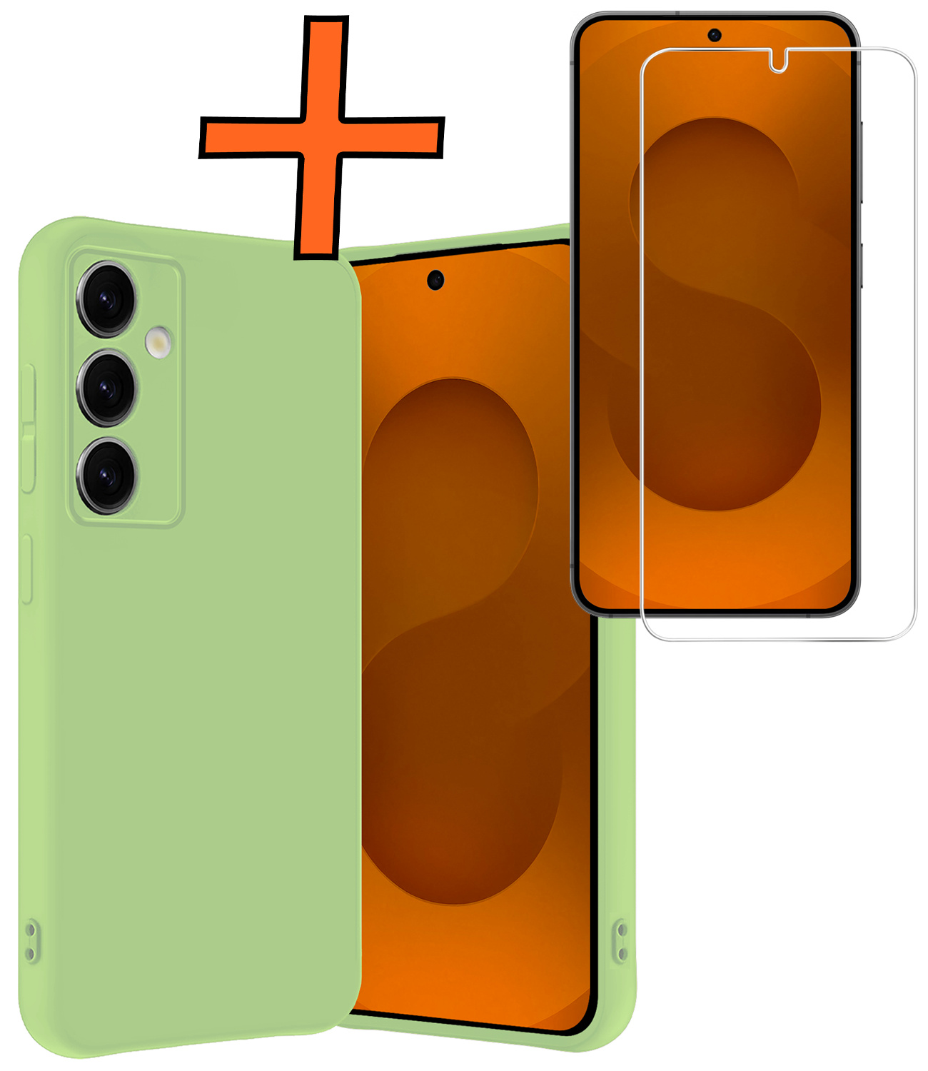 Nomfy Nomfy Samsung Galaxy S25 Hoesje Siliconen Met Screenprotector - Groen