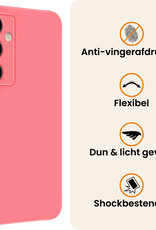 Nomfy Nomfy Samsung Galaxy S25 Hoesje Siliconen Met Screenprotector - Lichtroze