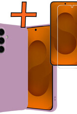 Nomfy Nomfy Samsung Galaxy S25 Hoesje Siliconen Met Screenprotector - Lila