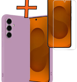 Nomfy Nomfy Samsung Galaxy S25 Hoesje Siliconen Met Screenprotector - Lila