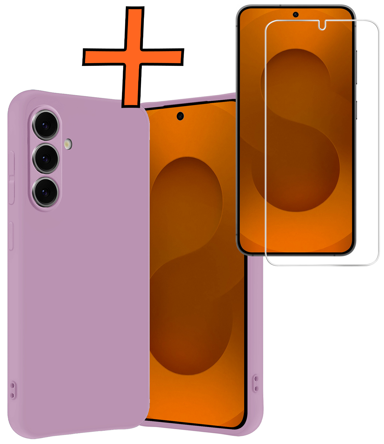 Nomfy Nomfy Samsung Galaxy S25 Hoesje Siliconen Met Screenprotector - Lila