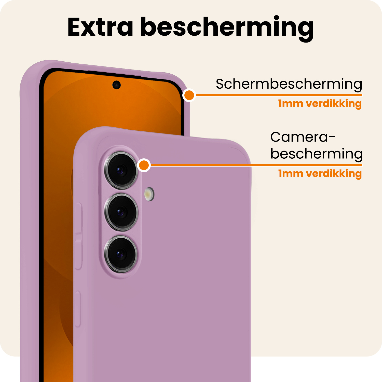 Nomfy Nomfy Samsung Galaxy S25 Hoesje Siliconen Met Screenprotector - Lila