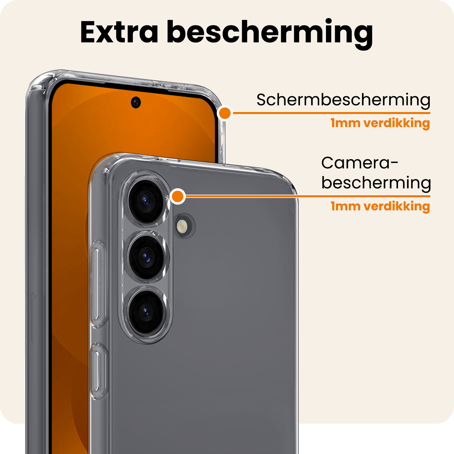 Nomfy Nomfy Samsung Galaxy S25 Hoesje Siliconen Met Screenprotector - Transparant