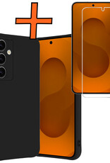 Nomfy Nomfy Samsung Galaxy S25 Hoesje Siliconen Met Screenprotector - Zwart
