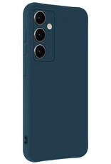 Nomfy Nomfy Samsung Galaxy S25 Hoesje Siliconen Met 2x Screenprotector - Donkerblauw