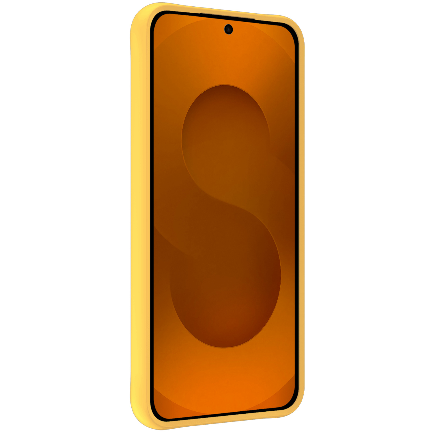 Nomfy Nomfy Samsung Galaxy S25 Hoesje Siliconen Met 2x Screenprotector - Geel