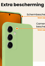 Nomfy Nomfy Samsung Galaxy S25 Hoesje Siliconen Met 2x Screenprotector - Groen