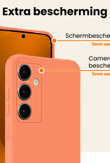 Nomfy Nomfy Samsung Galaxy S25 Hoesje Siliconen Met 2x Screenprotector - Perzik