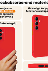 Nomfy Nomfy Samsung Galaxy S25 Hoesje Siliconen Met 2x Screenprotector - Rood