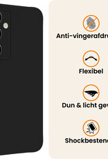 Nomfy Nomfy Samsung Galaxy S25 Hoesje Siliconen Met 2x Screenprotector - Zwart