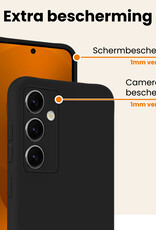 Nomfy Nomfy Samsung Galaxy S25 Hoesje Siliconen Met 2x Screenprotector - Zwart