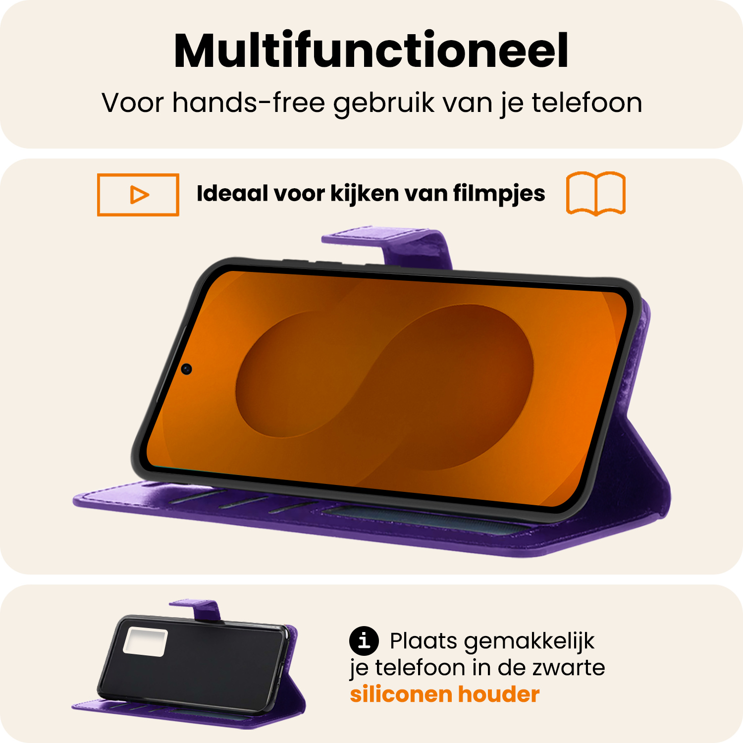 Nomfy Nomfy Samsung Galaxy S25 Hoesje Bookcase - Paars