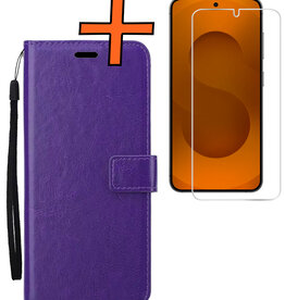 Nomfy Nomfy Samsung Galaxy S25 Hoesje Bookcase Met Screenprotector - Paars