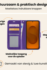 Nomfy Nomfy Samsung Galaxy S25 Hoesje Bookcase Met Screenprotector - Paars