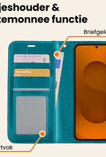 Nomfy Nomfy Samsung Galaxy S25 Hoesje Bookcase Met Screenprotector - Turquoise
