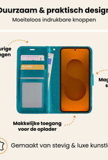 Nomfy Nomfy Samsung Galaxy S25 Hoesje Bookcase Met Screenprotector - Turquoise