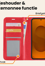 Nomfy Nomfy Samsung Galaxy S25 Hoesje Bookcase Met 2x Screenprotector - Rood