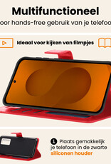 Nomfy Nomfy Samsung Galaxy S25 Hoesje Bookcase Met 2x Screenprotector - Rood