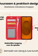 Nomfy Nomfy Samsung Galaxy S25 Hoesje Bookcase Met 2x Screenprotector - Rood