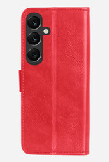 Nomfy Nomfy Samsung Galaxy S25 Hoesje Bookcase Met 2x Screenprotector - Rood