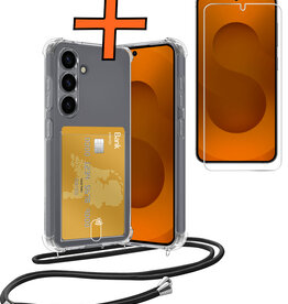 Nomfy Nomfy Samsung Galaxy S25 Plus Hoesje Pashouder met Koord Met Screenprotector