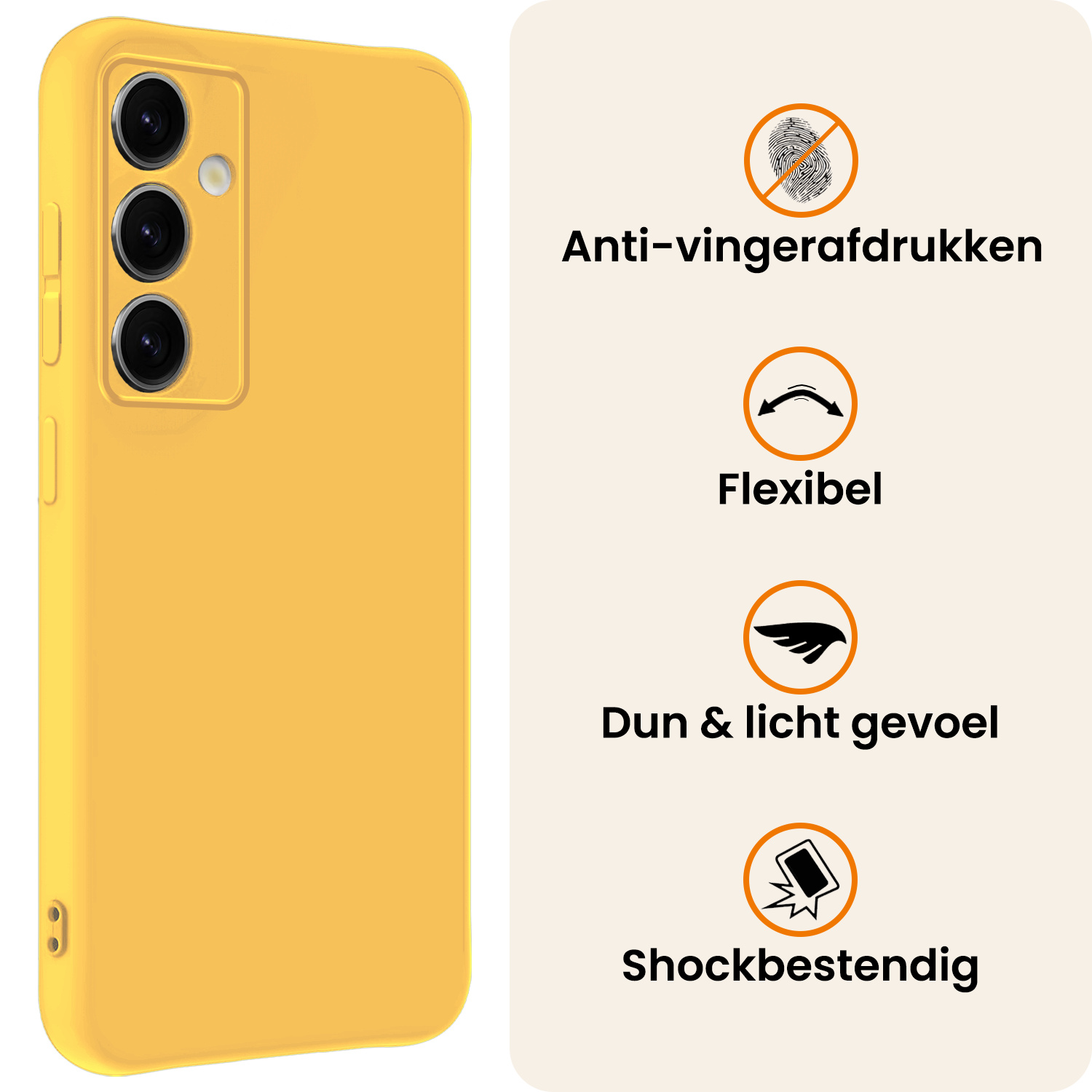 Nomfy Nomfy Samsung Galaxy S25 Plus Hoesje Siliconen - Geel - 2 PACK