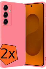 Nomfy Nomfy Samsung Galaxy S25 Plus Hoesje Siliconen - Lichtroze - 2 PACK