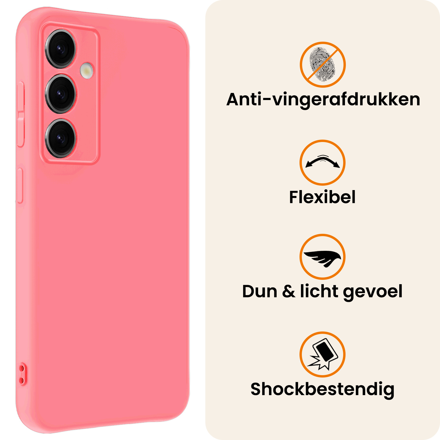 Nomfy Nomfy Samsung Galaxy S25 Plus Hoesje Siliconen - Lichtroze - 2 PACK
